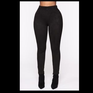 High Waist Black Suede Fashion Nova Pants NWT